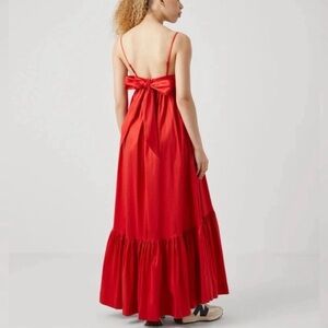 Abercrombie Red Taffeta Gown with bow, size S